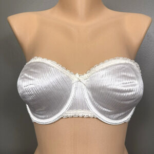 Vintage Warner’s Shine On Strapless Bra Size 34C White Fiberfill Underwire 1121